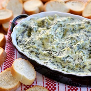 Spinach artichoke dip–click for recipe.